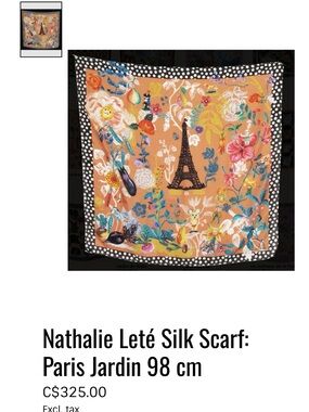 Nathalie Leté Silk Scarf - Paris Jardin (Blue not Peach)